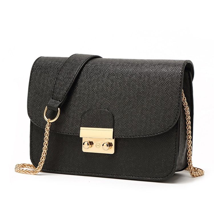 Bolsa Feminina De Pu De Corrente Reta Retangular Crossbody