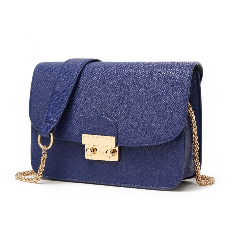 Bolsa Feminina De Pu De Corrente Reta Retangular Crossbody