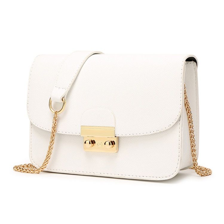 Bolsa Feminina De Pu De Corrente Reta Retangular Crossbody