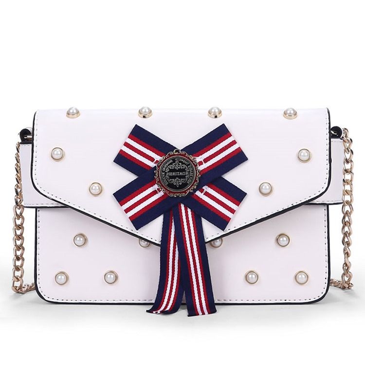 Bolsa De Ombro Vogue Pearl Stripe Decorada