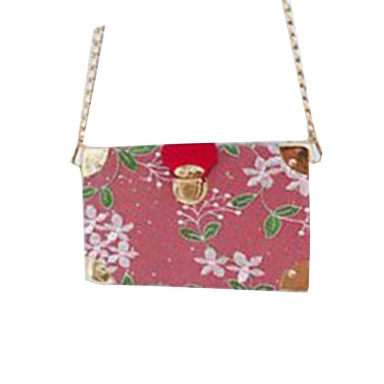 Bolsas Crossbody Com Abas Florais De Pu Com Bordados