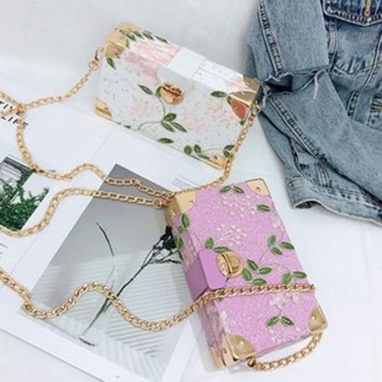 Bolsas Crossbody Com Abas Florais De Pu Com Bordados