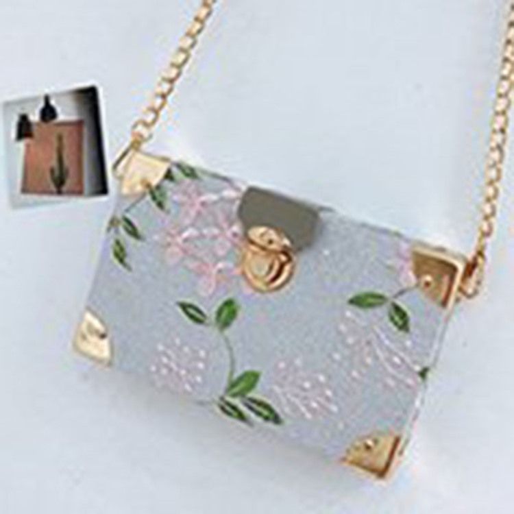 Bolsas Crossbody Com Abas Florais De Pu Com Bordados