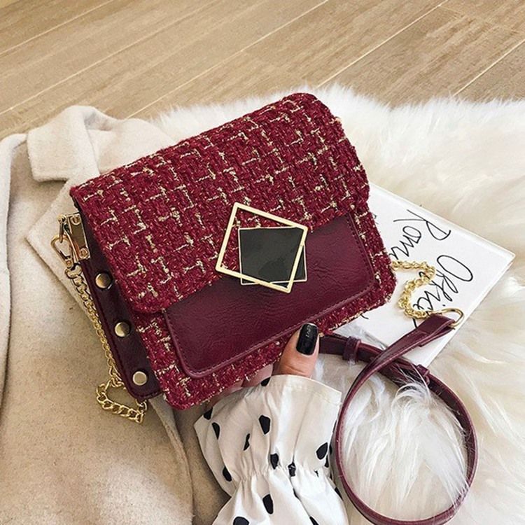 Bolsas Crossbody Elegantes Retângulo Com Corrente