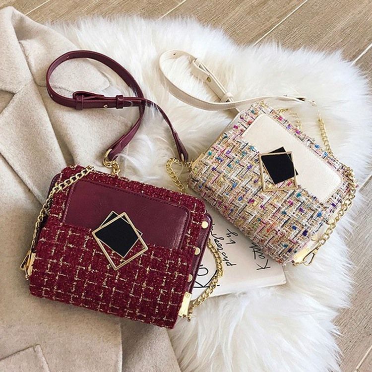 Bolsas Crossbody Elegantes Retângulo Com Corrente