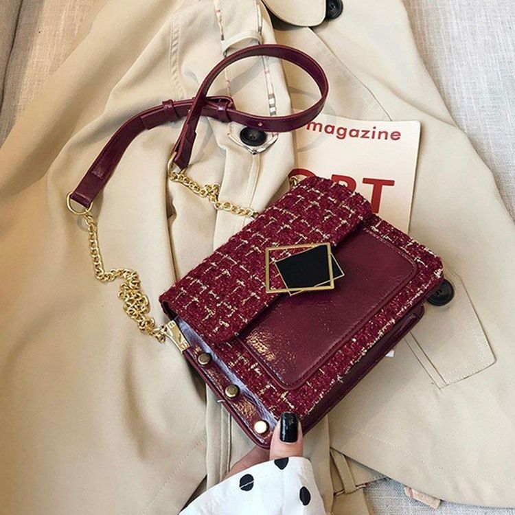 Bolsas Crossbody Elegantes Retângulo Com Corrente