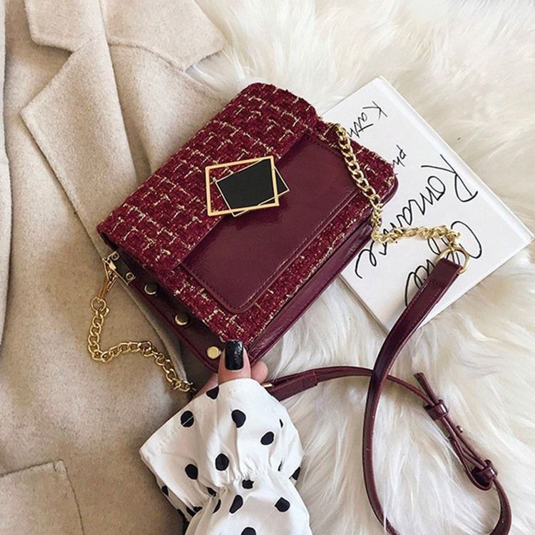 Bolsas Crossbody Elegantes Retângulo Com Corrente