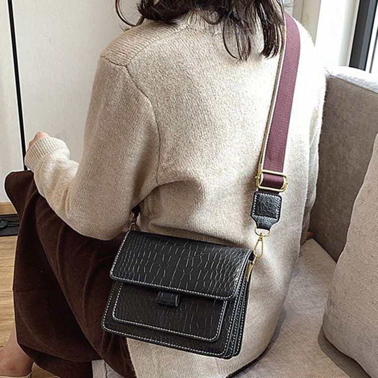 Embossing Alligator Pu Retangular Bolsas Crossbody Casual