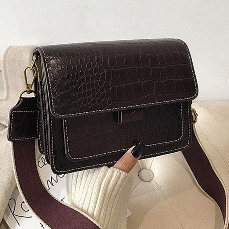 Embossing Alligator Pu Retangular Bolsas Crossbody Casual