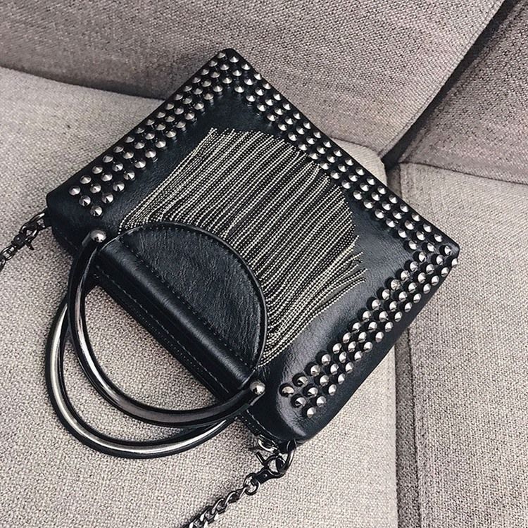 Rebite Pu Retângulo Simples Crossbody Sacos