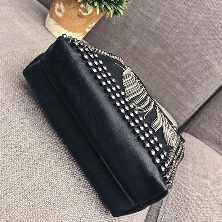 Rebite Pu Retângulo Simples Crossbody Sacos