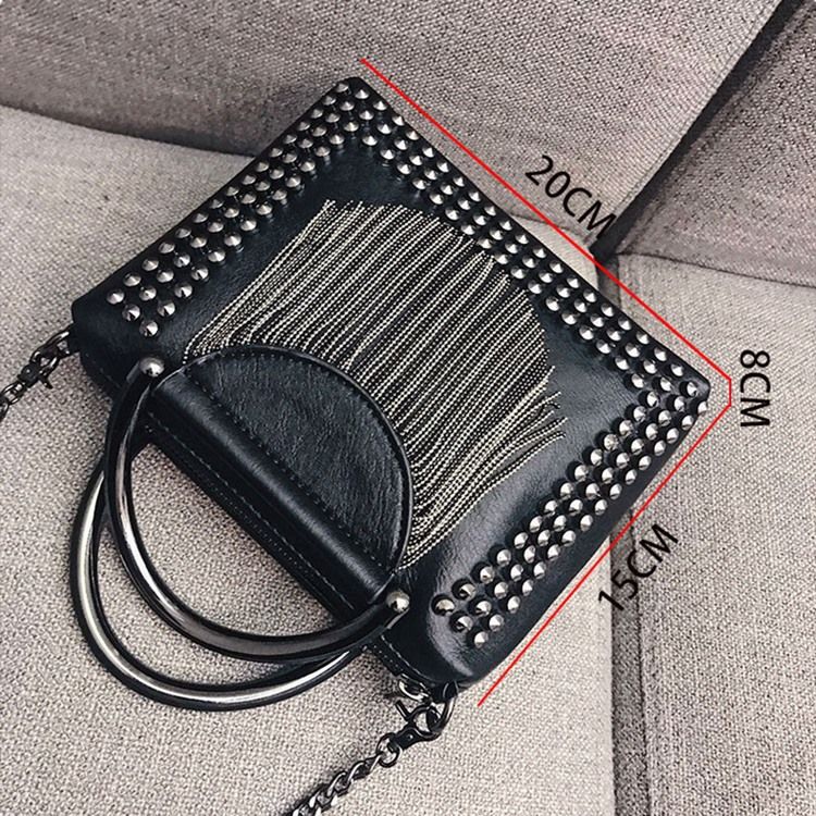 Rebite Pu Retângulo Simples Crossbody Sacos