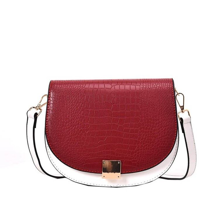 Saco Crossbody De Dois Tons Com Selim Pu