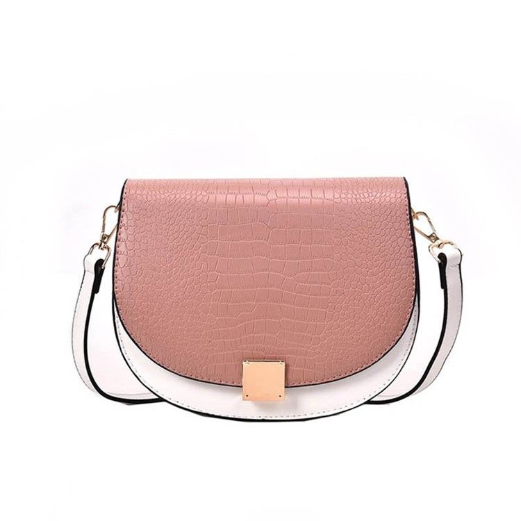 Saco Crossbody De Dois Tons Com Selim Pu