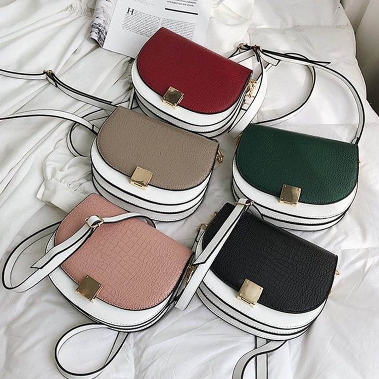 Saco Crossbody De Dois Tons Com Selim Pu