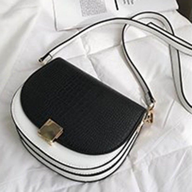 Saco Crossbody De Dois Tons Com Selim Pu