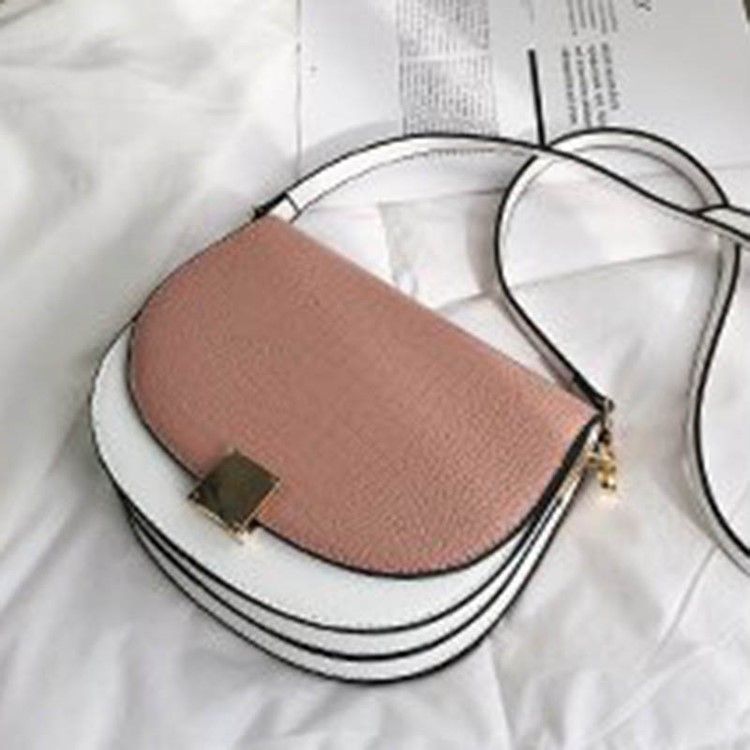 Saco Crossbody De Dois Tons Com Selim Pu