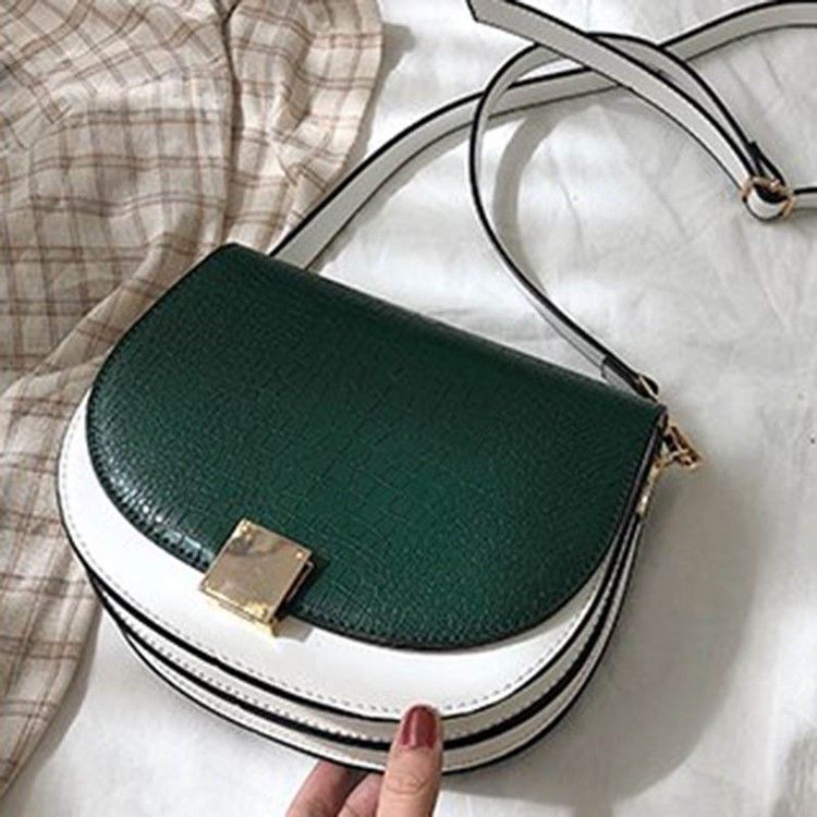 Saco Crossbody De Dois Tons Com Selim Pu