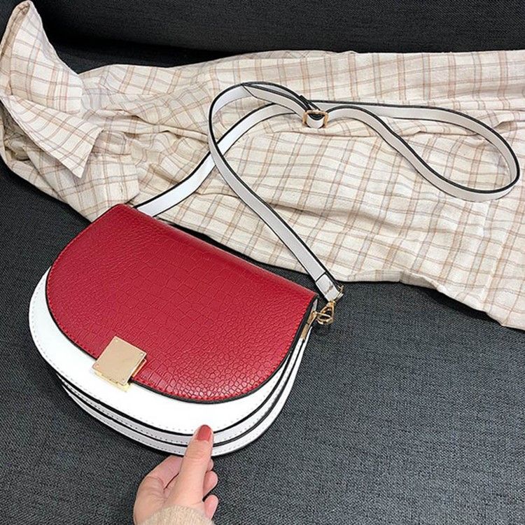 Saco Crossbody De Dois Tons Com Selim Pu