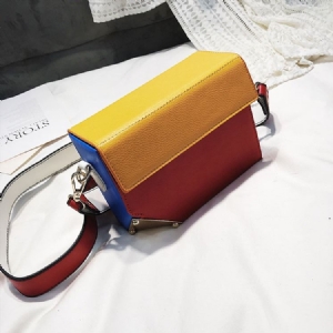 Saco Crossbody Médio De Rebite Em Bloco De Cores