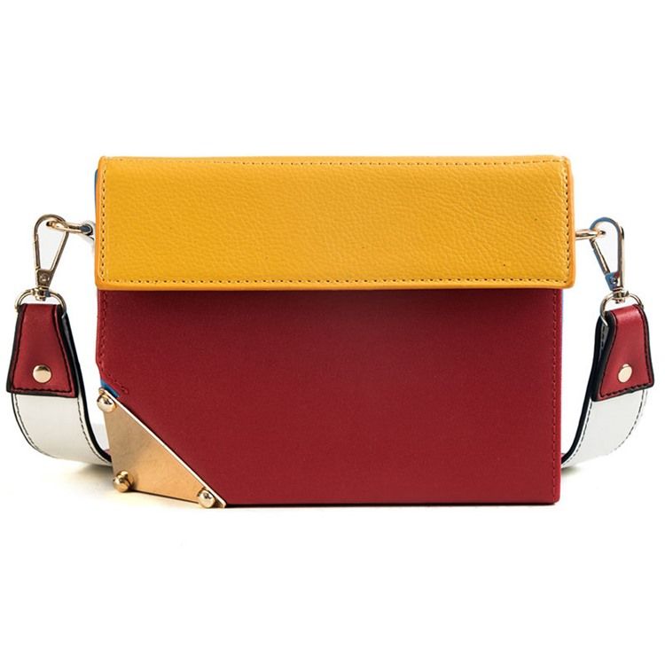 Saco Crossbody Médio De Rebite Em Bloco De Cores