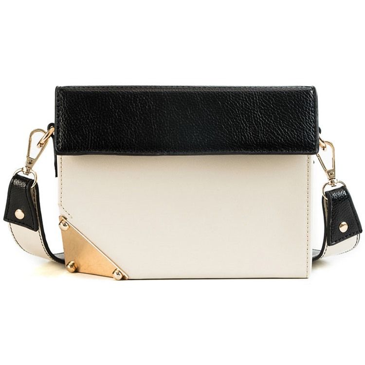 Saco Crossbody Médio De Rebite Em Bloco De Cores