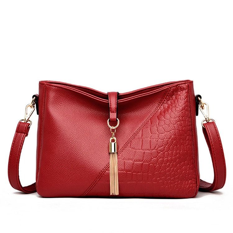 Sacos Crossbody Feminino Retângulo De Couro De Jacaré Com Relevo