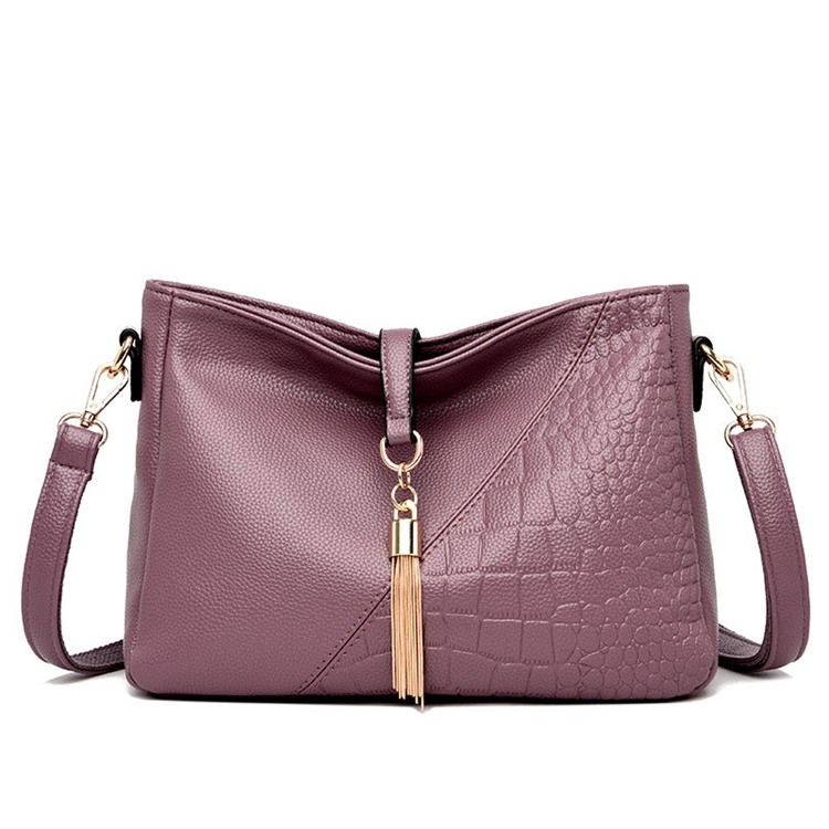 Sacos Crossbody Feminino Retângulo De Couro De Jacaré Com Relevo