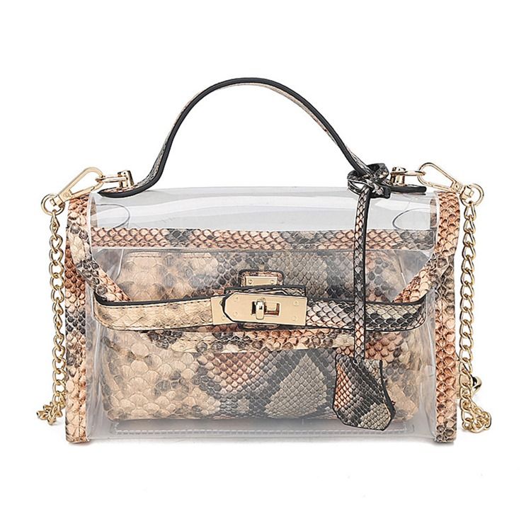 Sacos Crossbody Pvc Corrente Animal