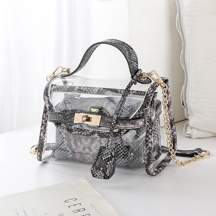 Sacos Crossbody Pvc Corrente Animal