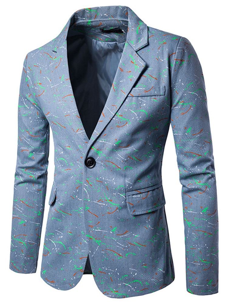 Blazer Casual Masculino Fino De Lapela Entalhada