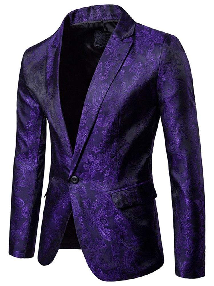 Blazer De Lapela Vogue Estampado Fino E Pequeno Com Smoking Masculino