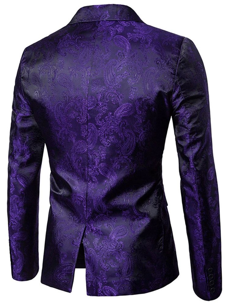 Blazer De Lapela Vogue Estampado Fino E Pequeno Com Smoking Masculino