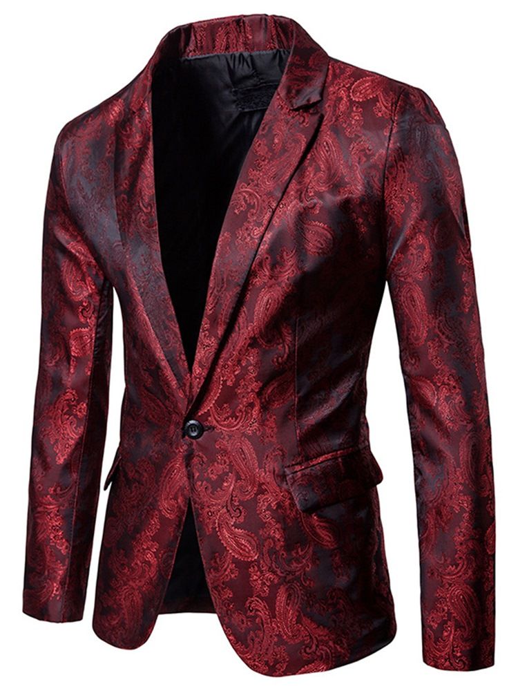 Blazer De Lapela Vogue Estampado Fino E Pequeno Com Smoking Masculino