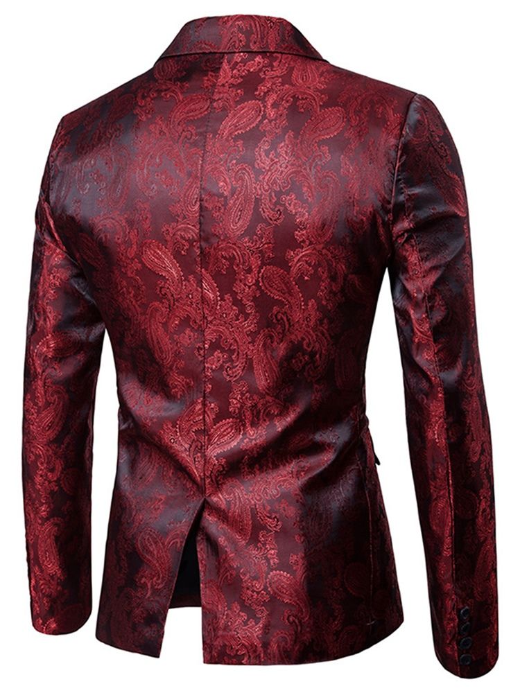 Blazer De Lapela Vogue Estampado Fino E Pequeno Com Smoking Masculino