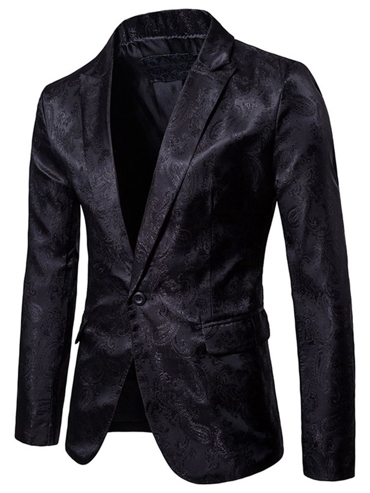 Blazer De Lapela Vogue Estampado Fino E Pequeno Com Smoking Masculino