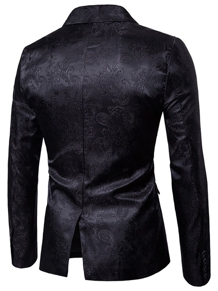 Blazer De Lapela Vogue Estampado Fino E Pequeno Com Smoking Masculino