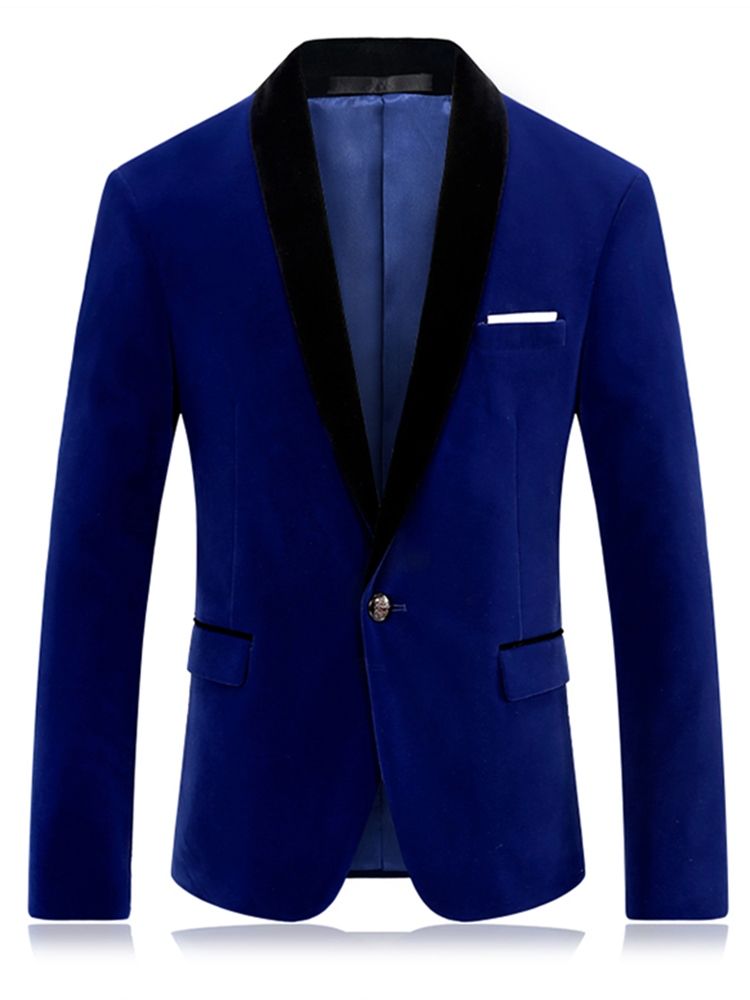 Blazer Masculino De Lapela Remendado Vogue Slim