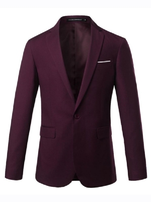 Blazer Masculino Liso Liso Com Um Botão