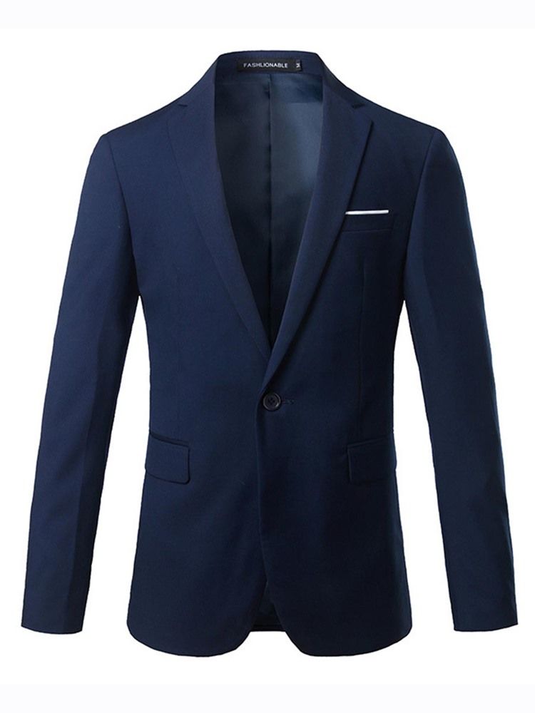 Blazer Masculino Liso Liso Com Um Botão