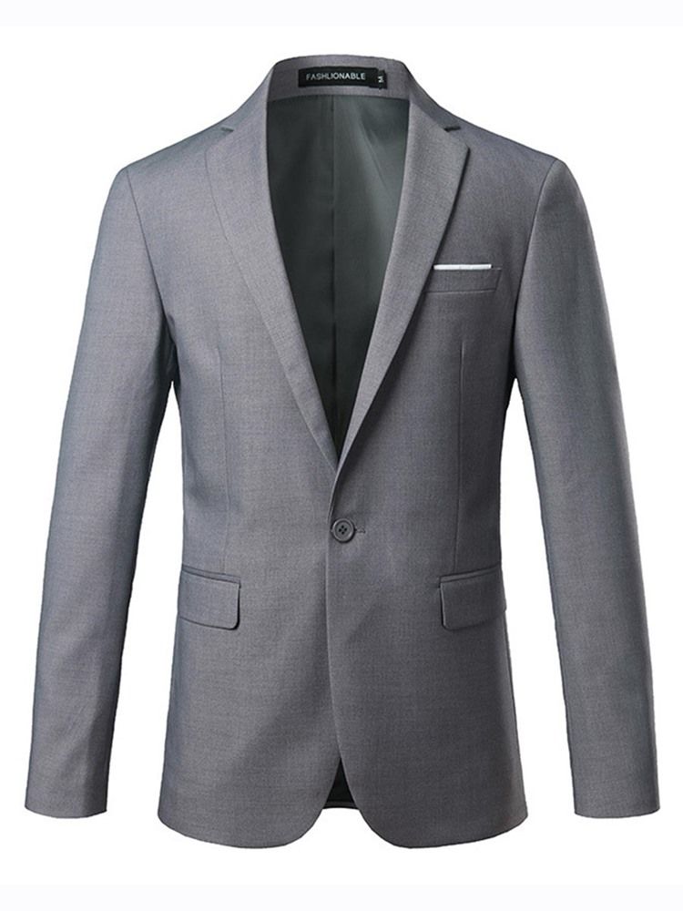 Blazer Masculino Liso Liso Com Um Botão