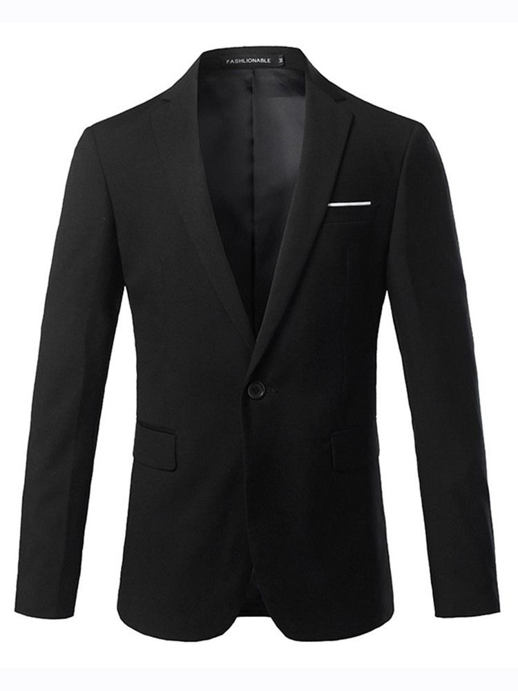 Blazer Masculino Liso Liso Com Um Botão