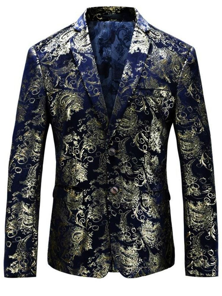 Blazer Slim Masculino Lapel Slim Vogue Print