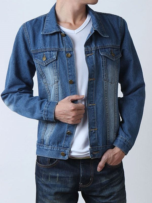 Jaqueta Jeans Casual Masculina