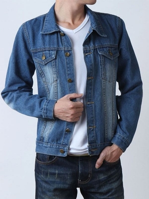 Jaqueta Jeans Casual Masculina