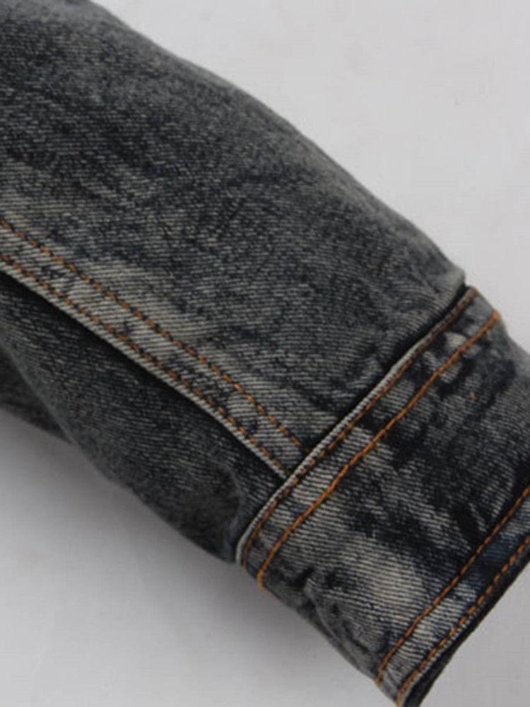 Jaqueta Jeans Grossa Com Capuz De Inverno Masculino Tamanho Pequeno