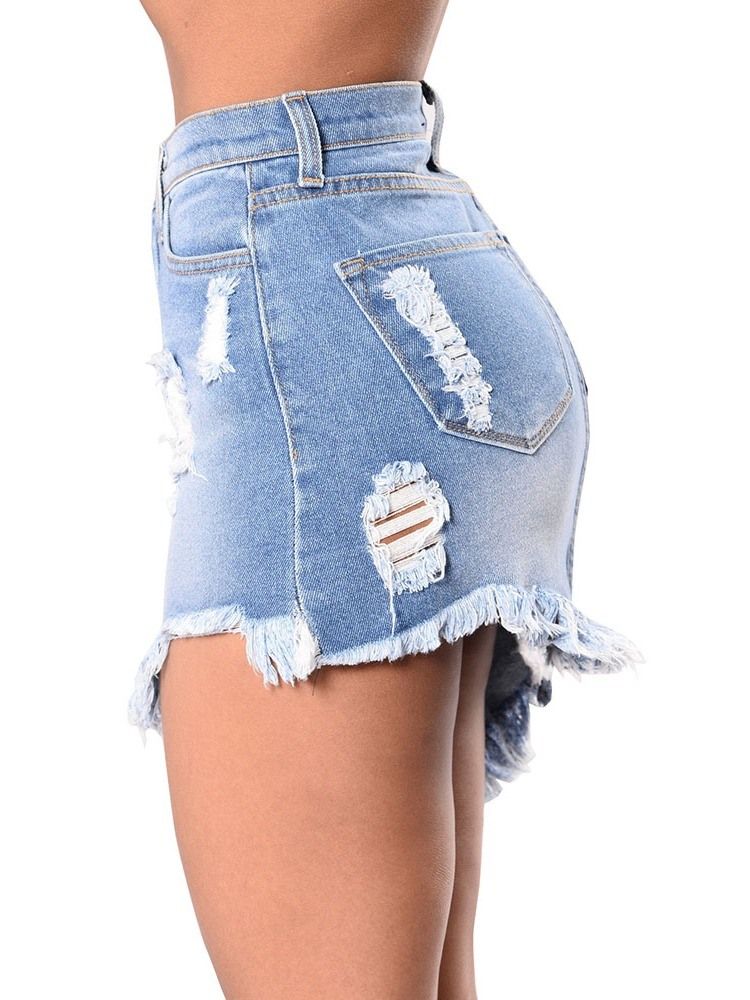 Mini-saia Feminina Jeans Assimétrica Lisa Para Escritório