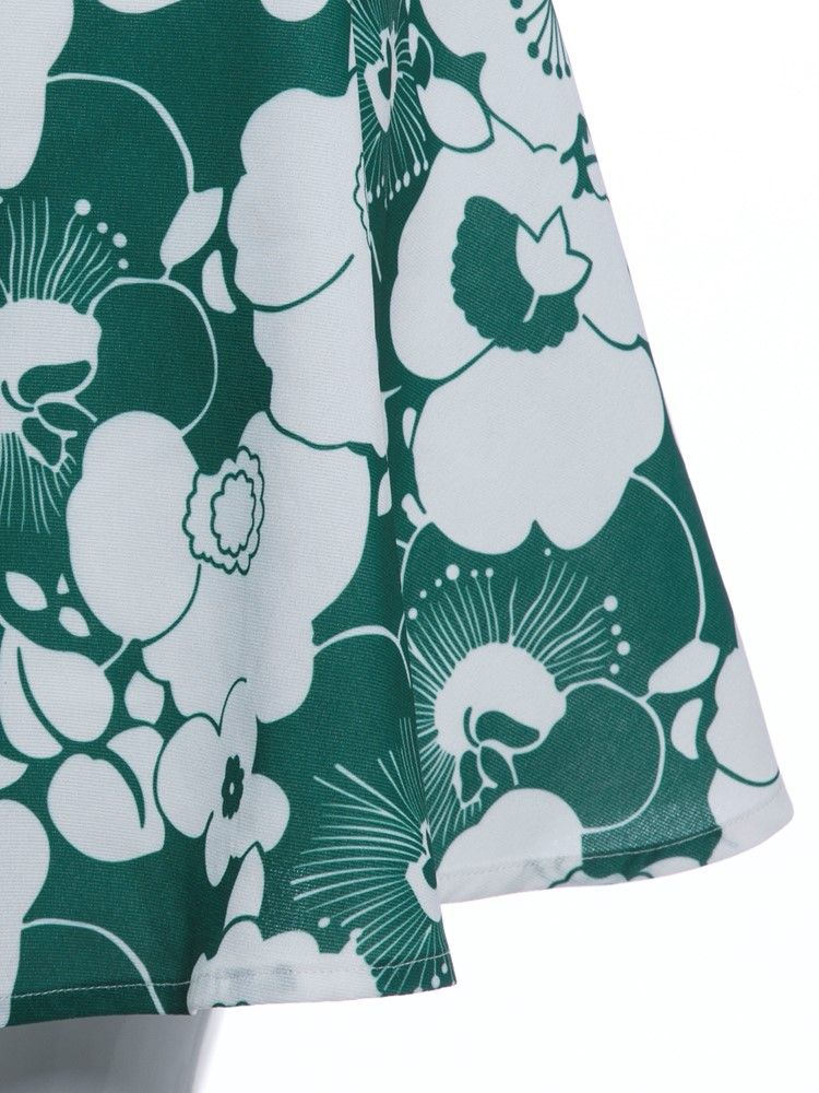 Minissaia Feminina Color Block Flower Print