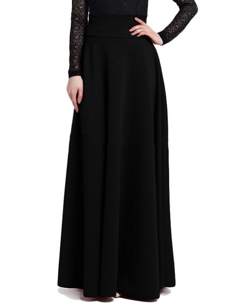 Saia Feminina Vintage Simples Full Maxi