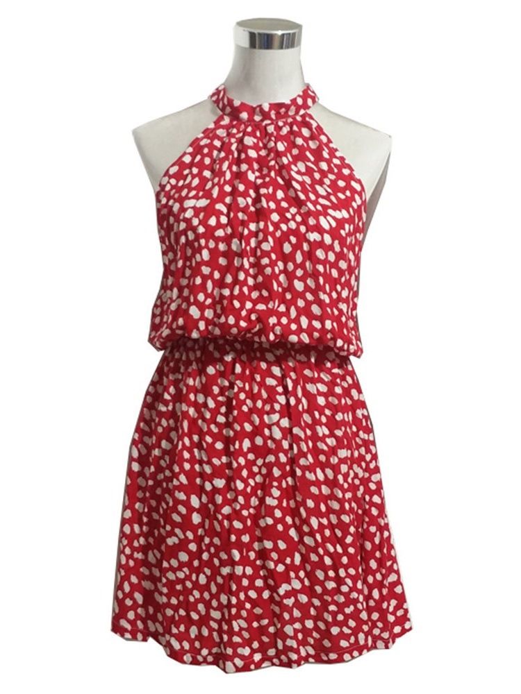 Acima Do Joelho Com Gola Estampa Floral Doce Vestido Feminino